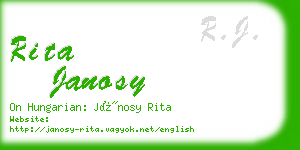 rita janosy business card